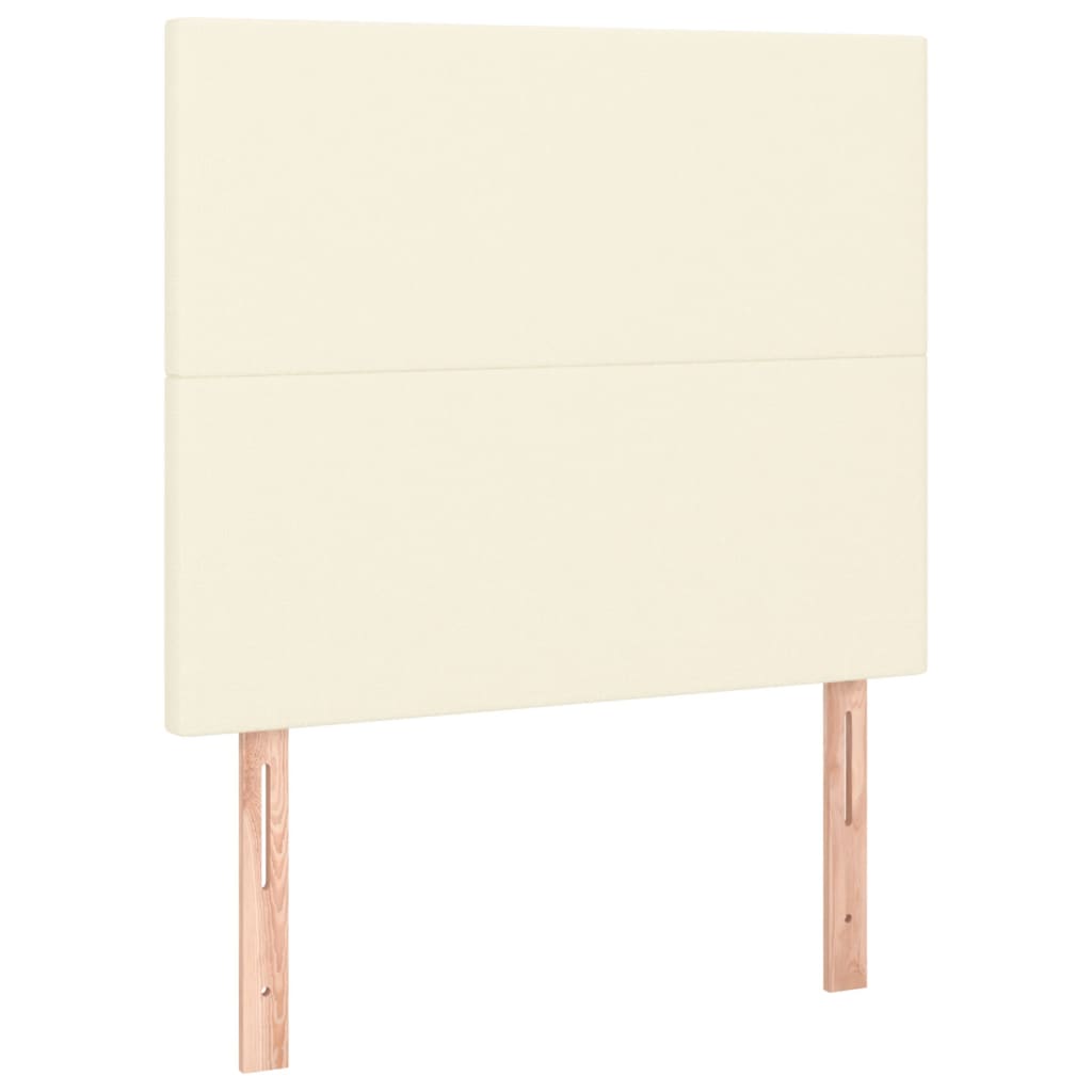 sengeramme med sengegavl 100x200 cm kunstlæder cremefarvet