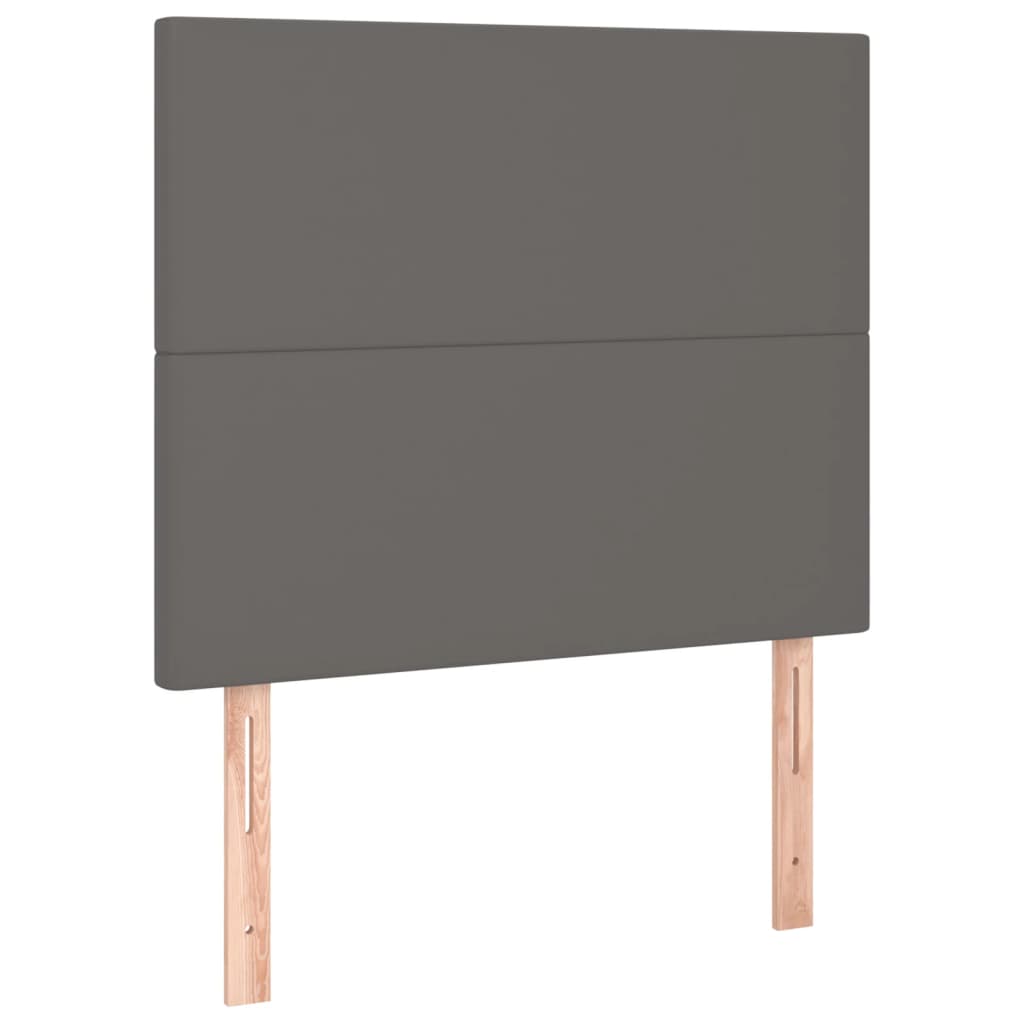 sengeramme med sengegavl 100x200 cm kunstlæder grå