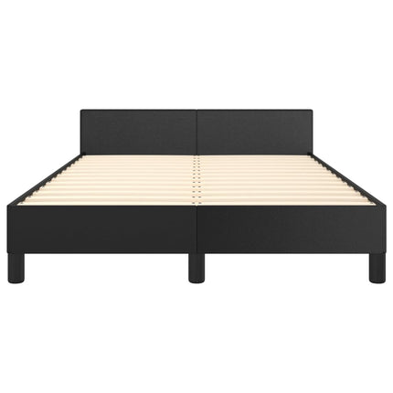 sengeramme med sengegavl 120x200 cm kunstlæder sort