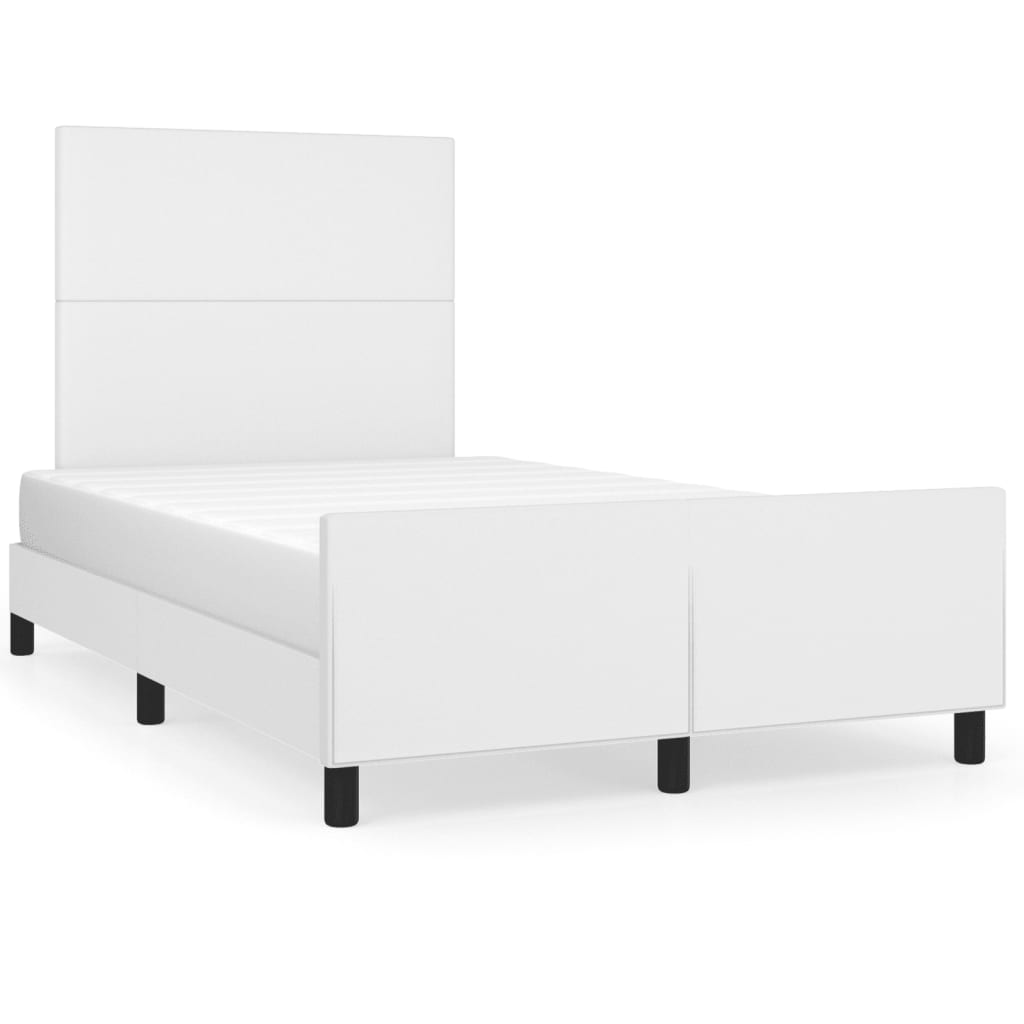 sengeramme med sengegavl 120x200 cm kunstlæder hvid