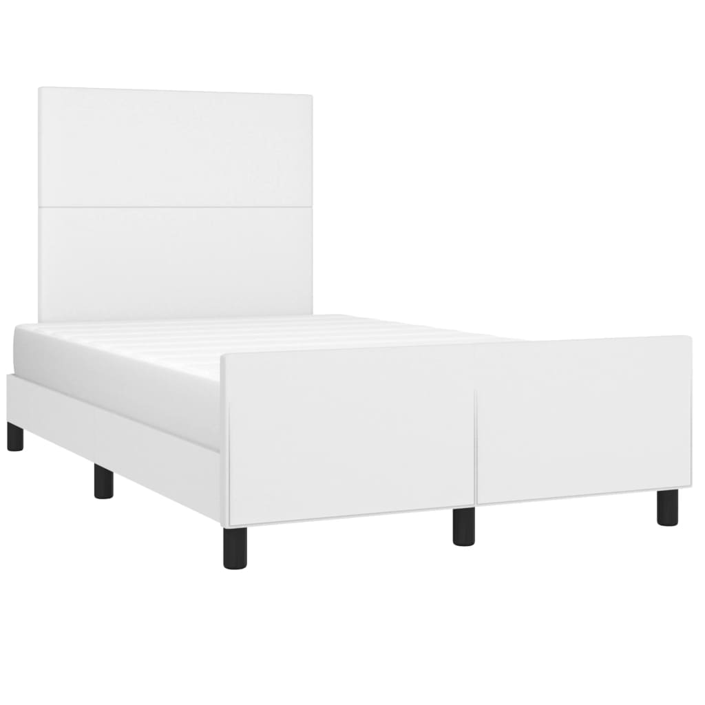 sengeramme med sengegavl 120x200 cm kunstlæder hvid