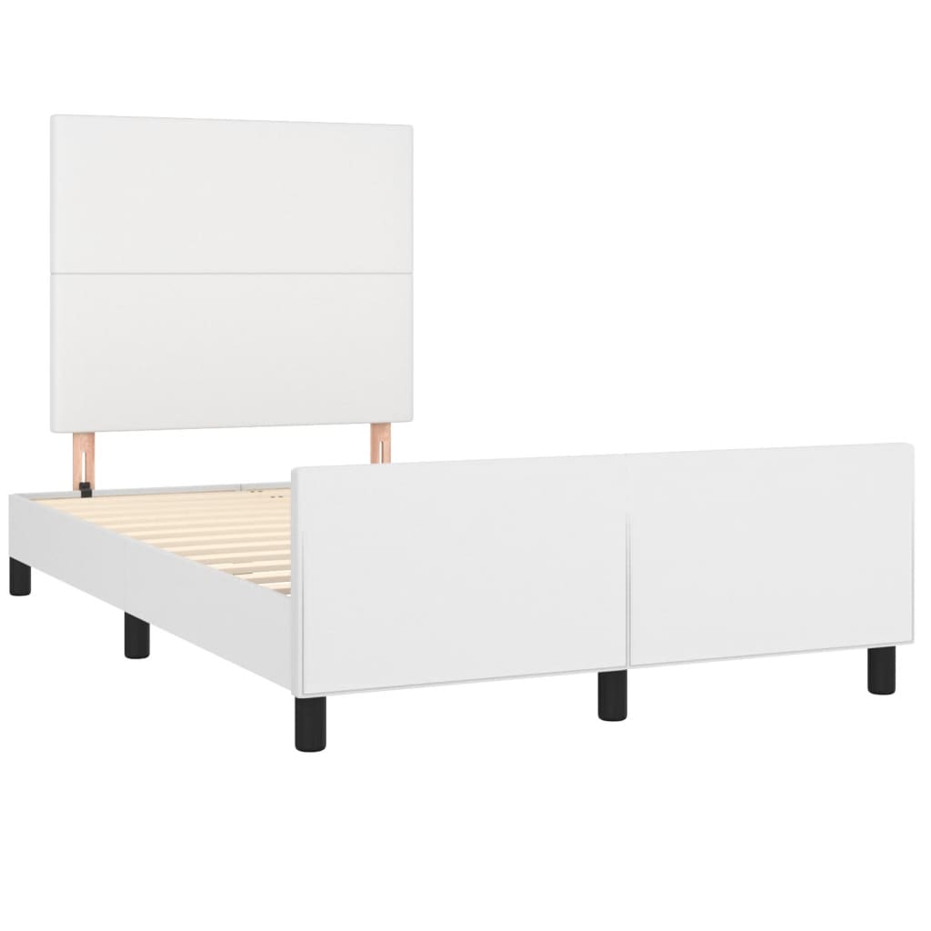 sengeramme med sengegavl 120x200 cm kunstlæder hvid