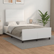 sengeramme med sengegavl 120x200 cm kunstlæder hvid
