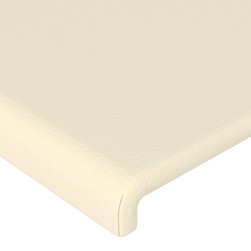 sengeramme med sengegavl 120x200 cm kunstlæder cremefarvet