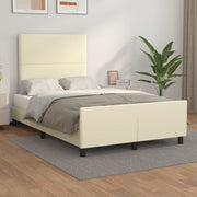 sengeramme med sengegavl 120x200 cm kunstlæder cremefarvet
