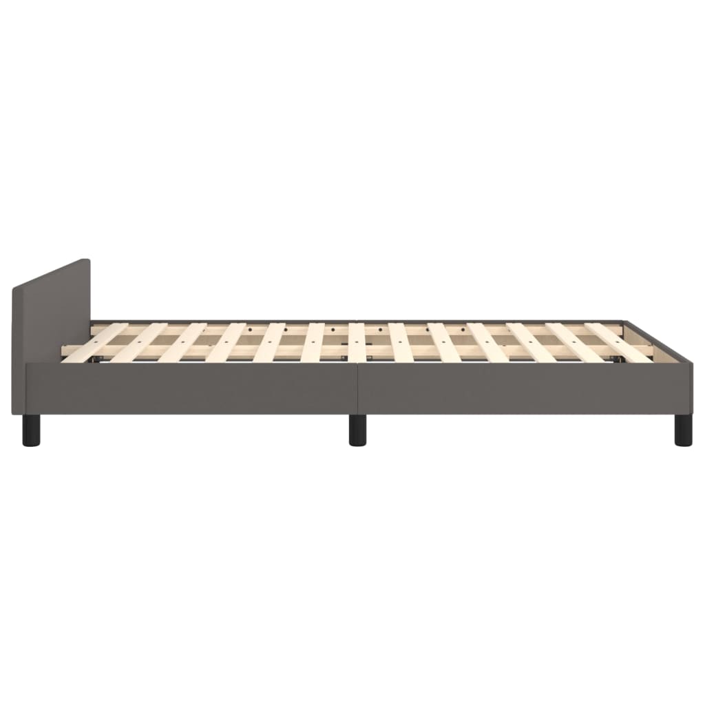 sengeramme med sengegavl 120x200 cm kunstlæder grå