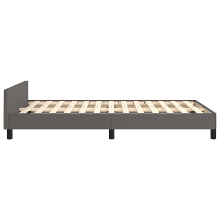 sengeramme med sengegavl 120x200 cm kunstlæder grå