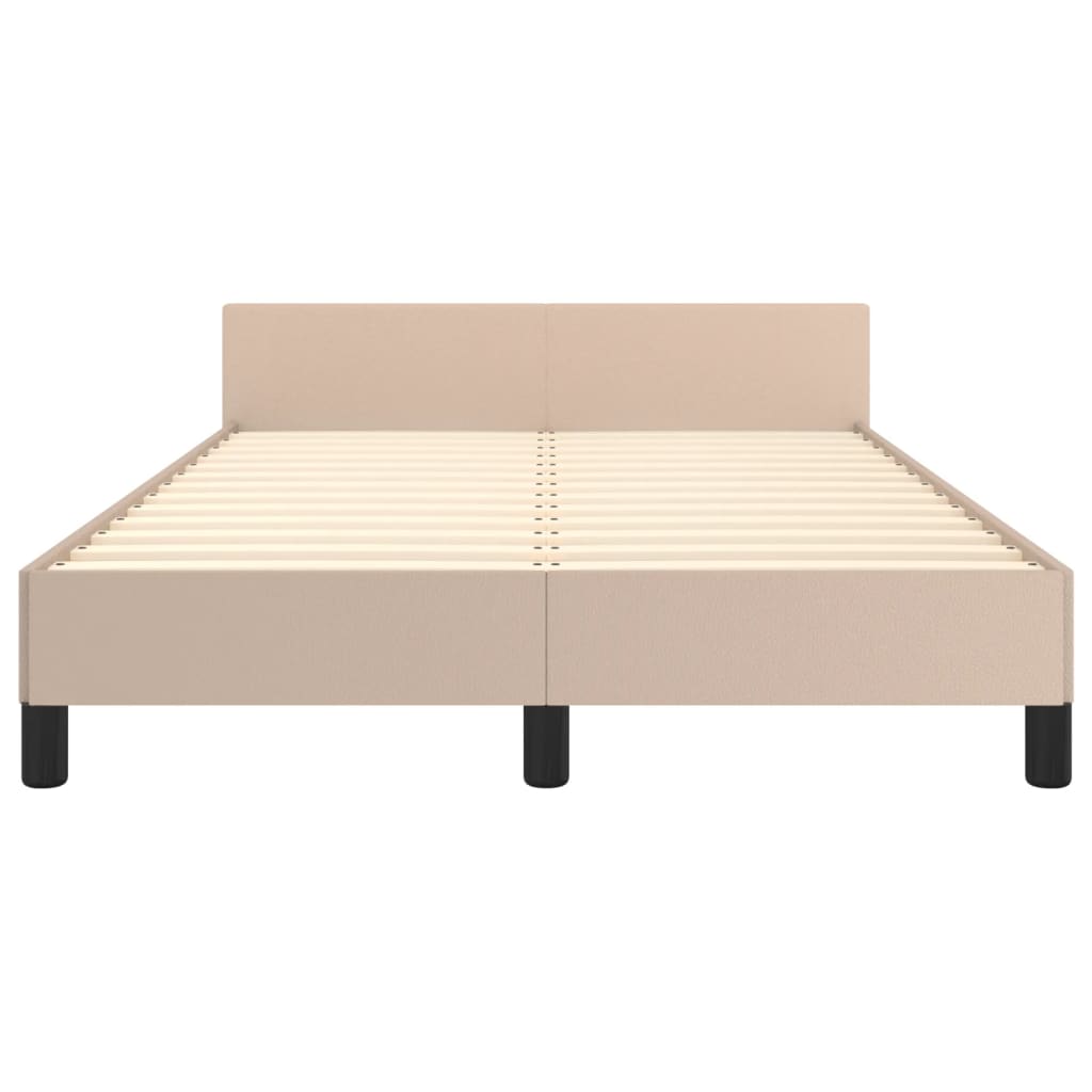 sengeramme med sengegavl 120x200 cm kunstlæder cappuccinofarvet