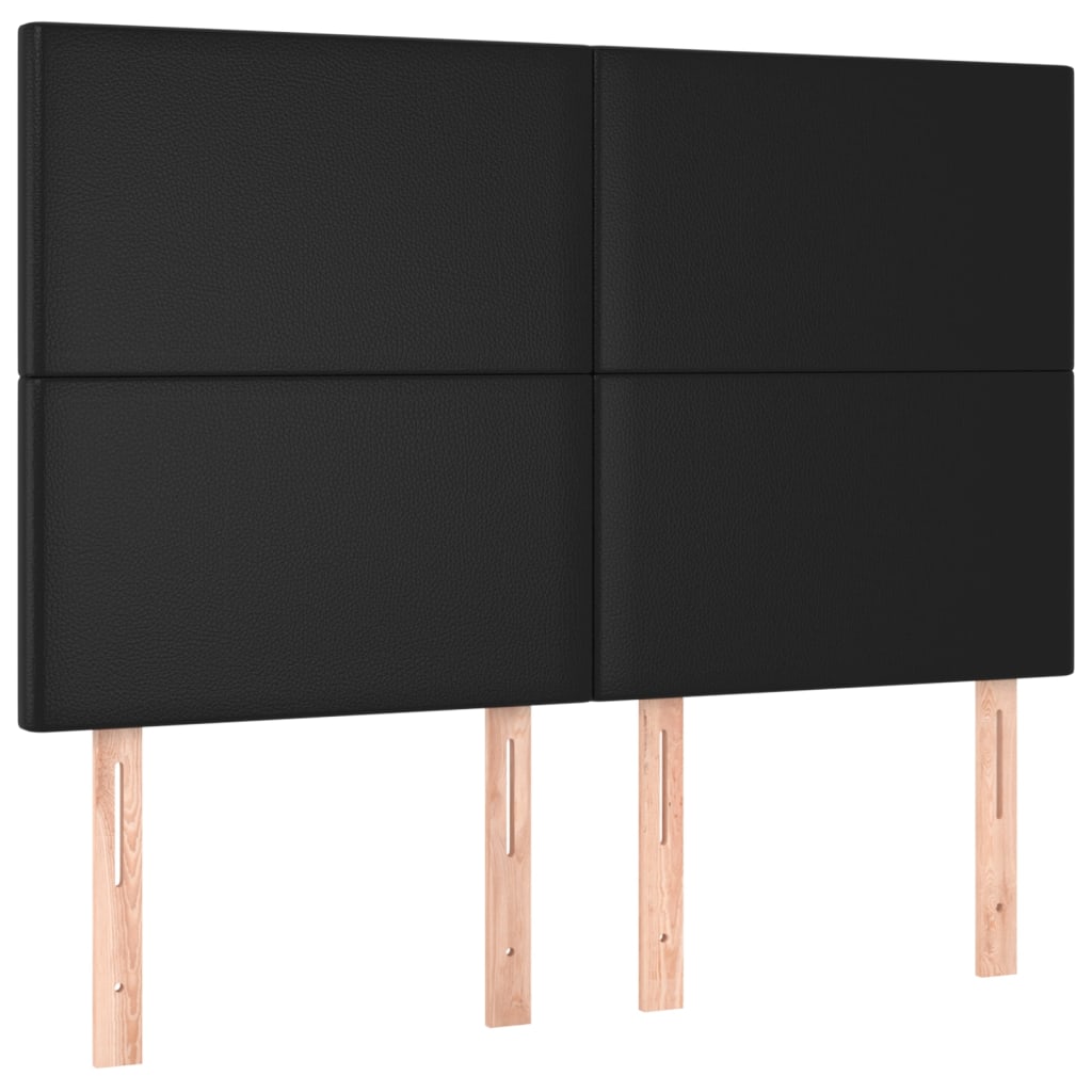 sengeramme med sengegavl 140x190 cm kunstlæder sort