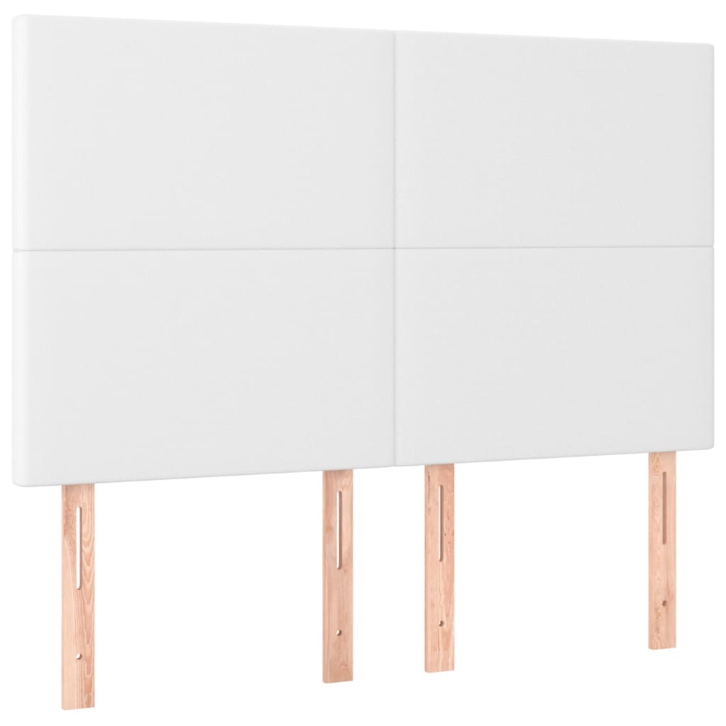 sengeramme med sengegavl 140x190 cm kunstlæder hvid