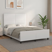sengeramme med sengegavl 140x190 cm kunstlæder hvid