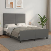 sengeramme med sengegavl 140x190 cm kunstlæder grå