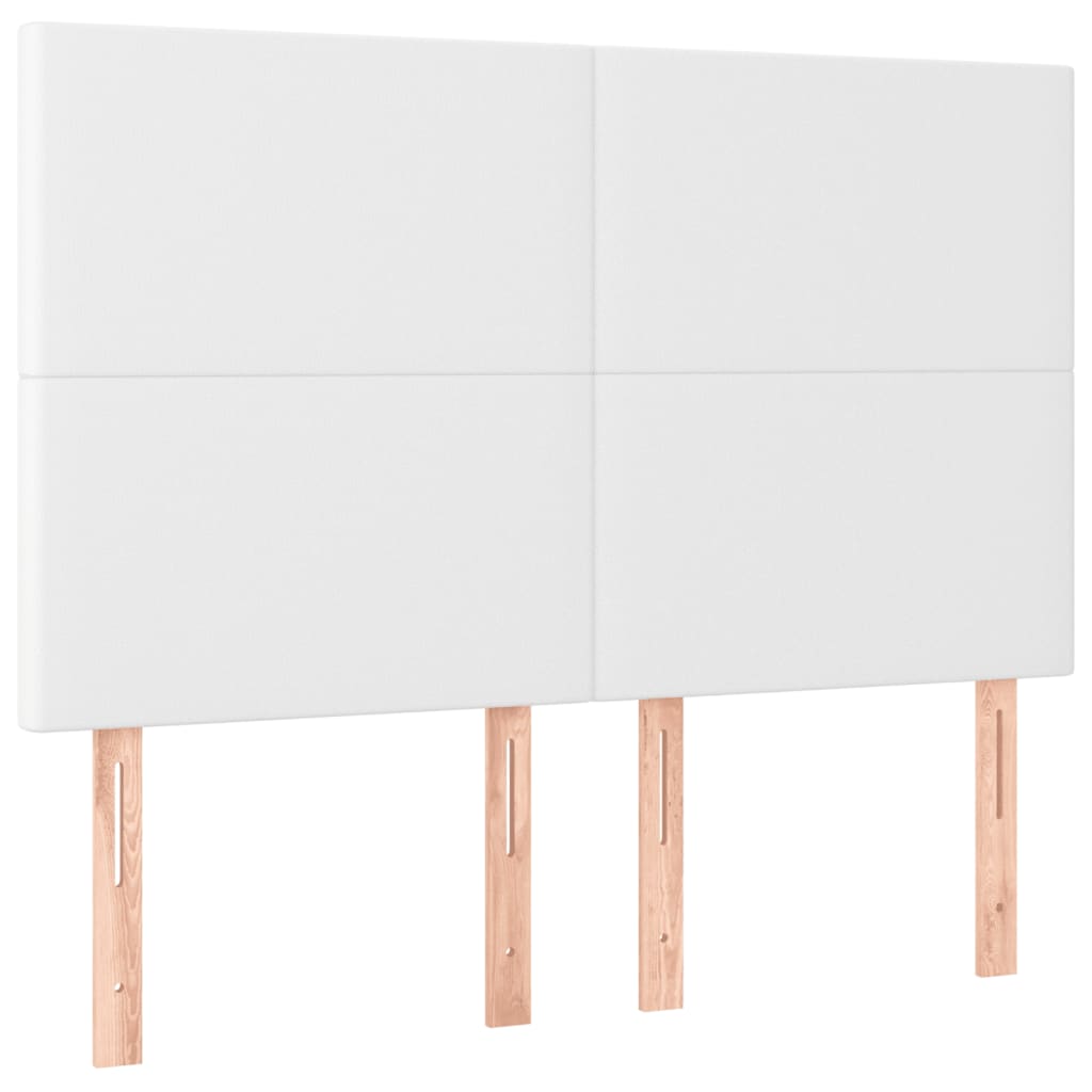 sengeramme med sengegavl 140x200 cm kunstlæder hvid