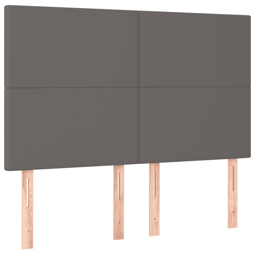 sengeramme med sengegavl 140x200 cm kunstlæder grå