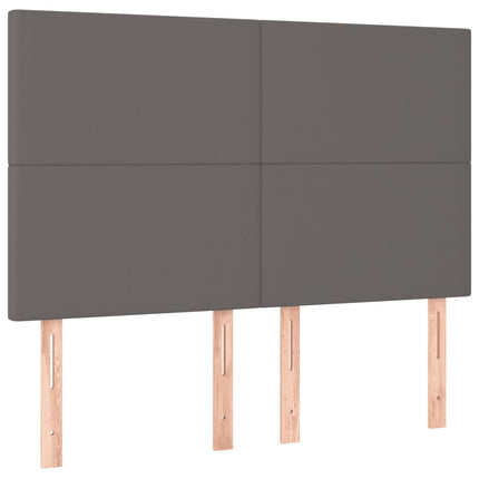sengeramme med sengegavl 140x200 cm kunstlæder grå
