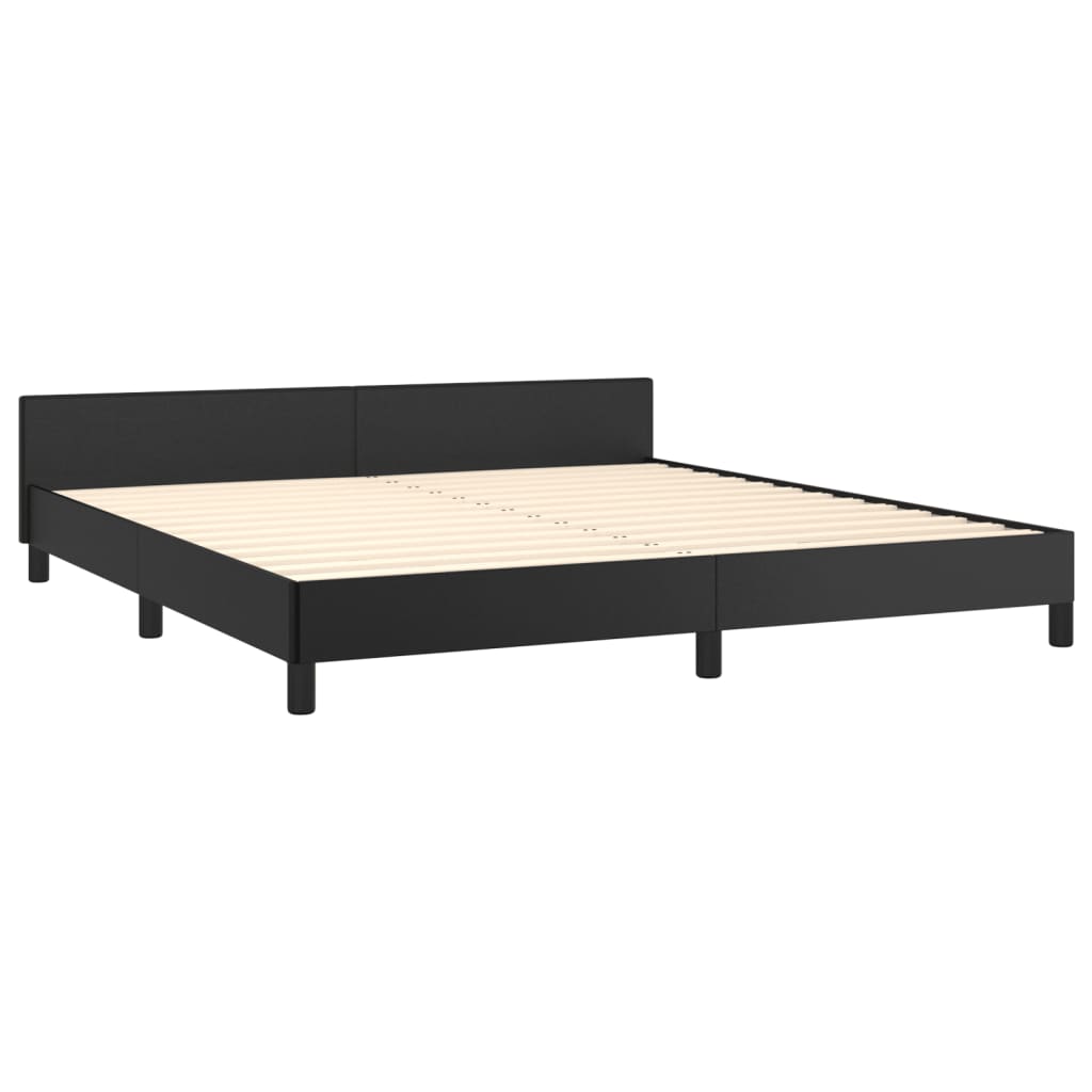 sengeramme med sengegavl 160x200 cm kunstlæder sort
