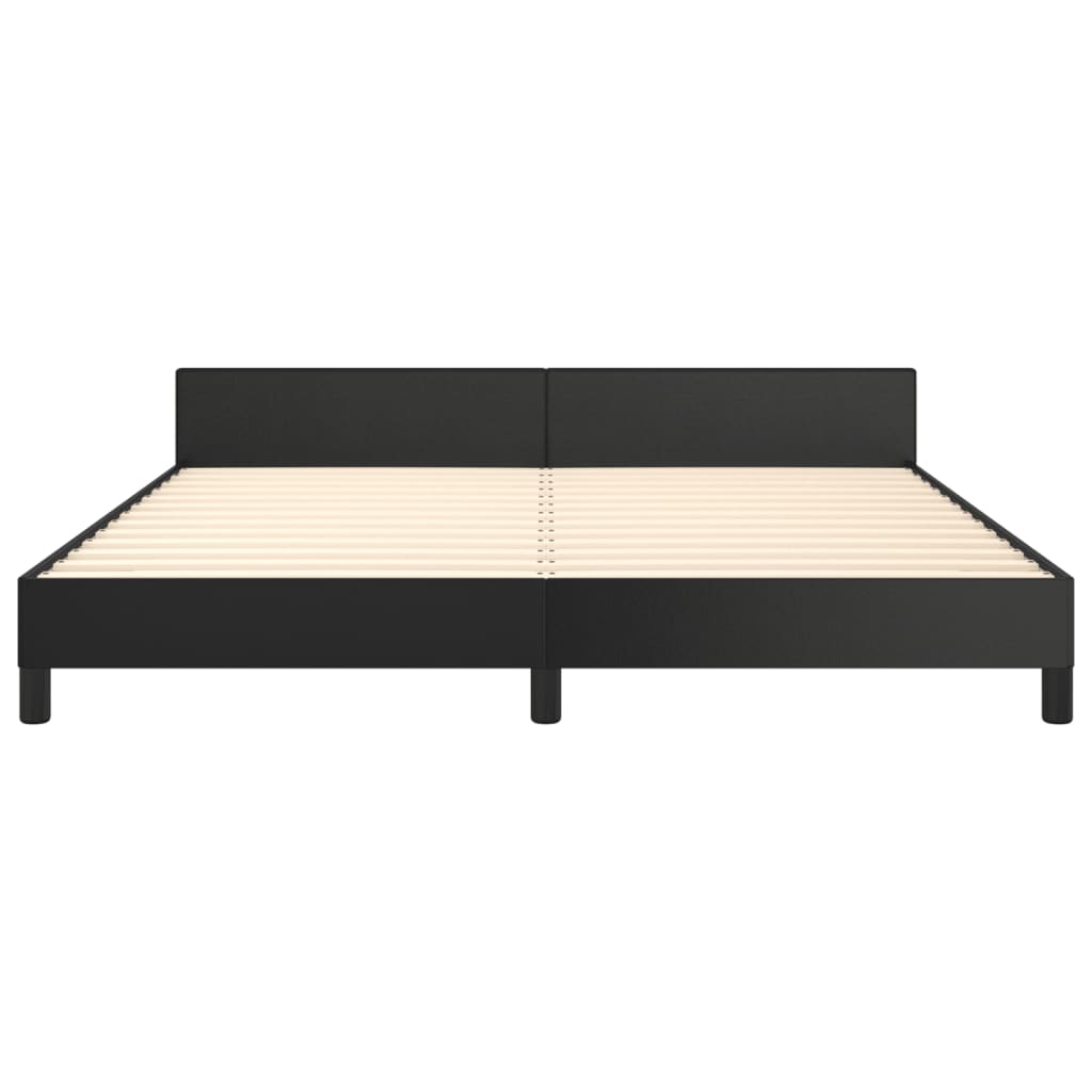 sengeramme med sengegavl 160x200 cm kunstlæder sort