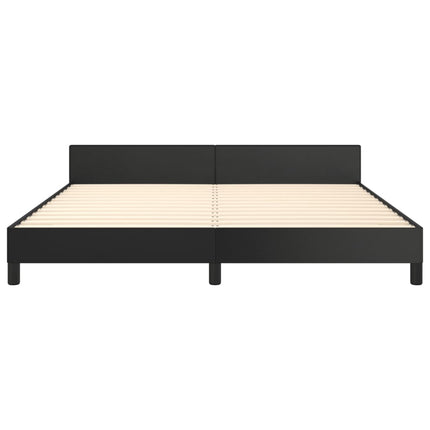 sengeramme med sengegavl 160x200 cm kunstlæder sort