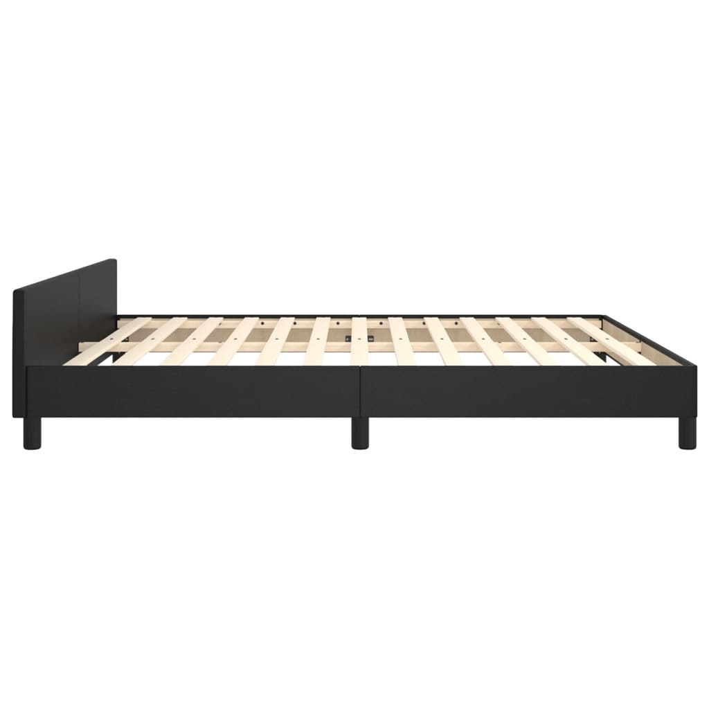 sengeramme med sengegavl 160x200 cm kunstlæder sort