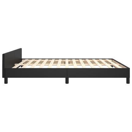 sengeramme med sengegavl 160x200 cm kunstlæder sort