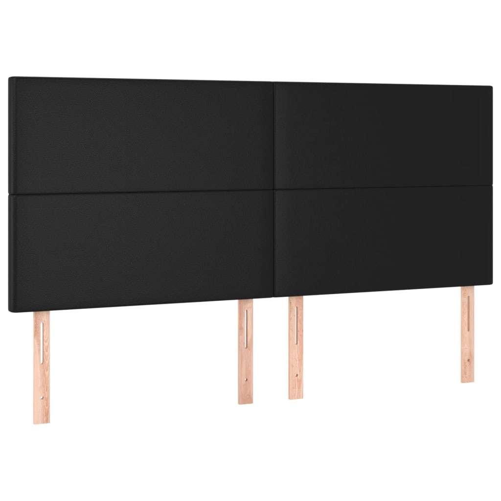 sengeramme med sengegavl 160x200 cm kunstlæder sort