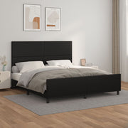 sengeramme med sengegavl 160x200 cm kunstlæder sort