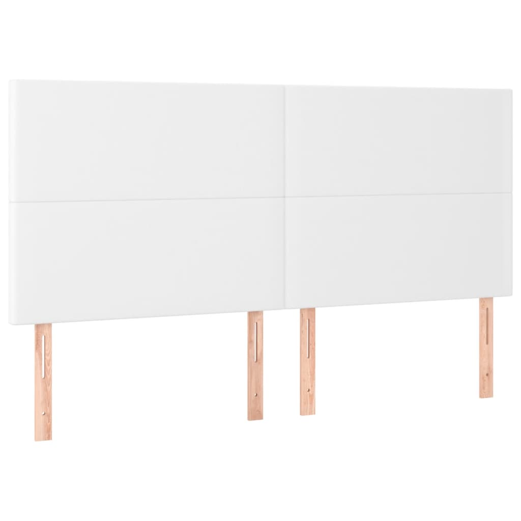 sengeramme med sengegavl 160x200 cm kunstlæder hvid