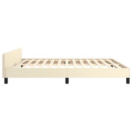 sengeramme med sengegavl 160x200 cm kunstlæder cremefarvet