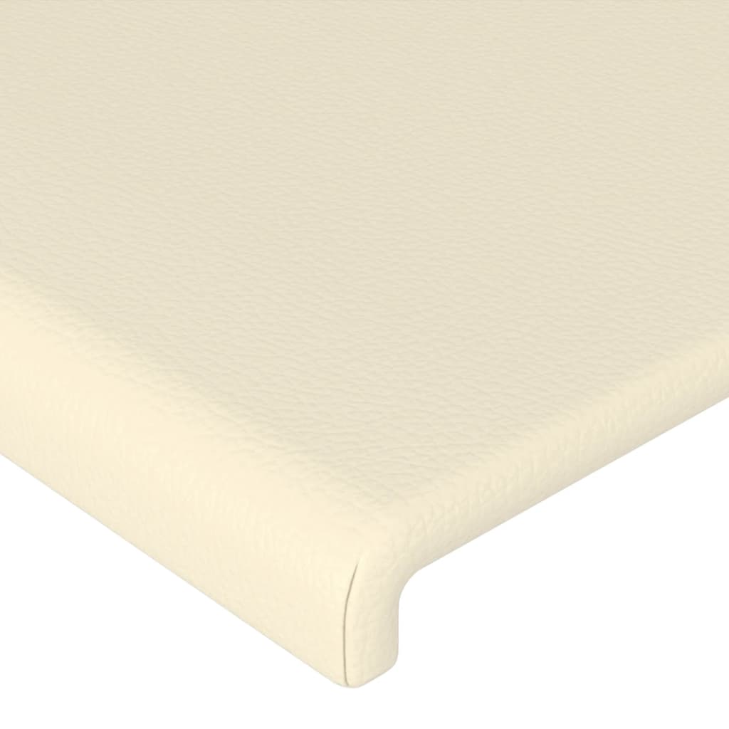 sengeramme med sengegavl 160x200 cm kunstlæder cremefarvet