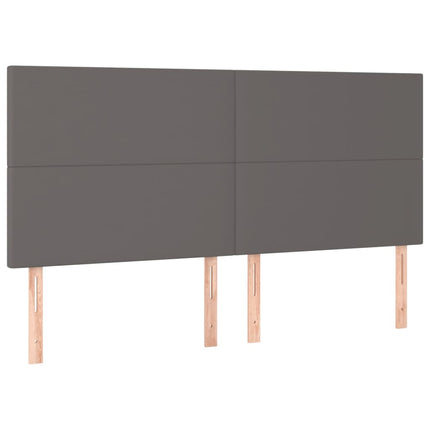 sengeramme med sengegavl 160x200 cm kunstlæder grå