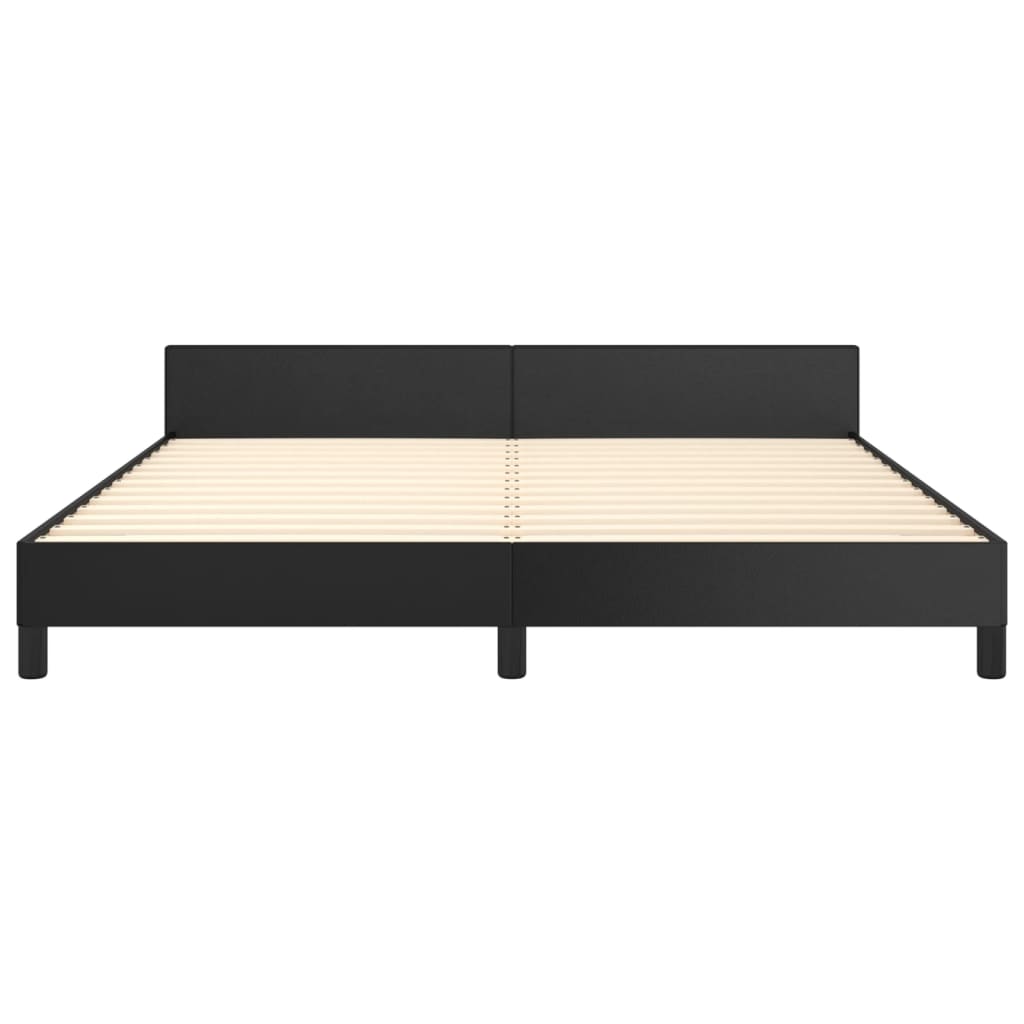 sengeramme med sengegavl 180x200 cm kunstlæder sort