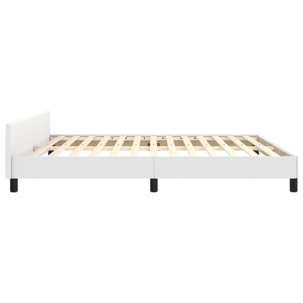 sengeramme med sengegavl 180x200 cm kunstlæder hvid