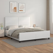 sengeramme med sengegavl 180x200 cm kunstlæder hvid