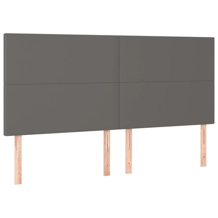 sengeramme med sengegavl 180x200 cm kunstlæder grå