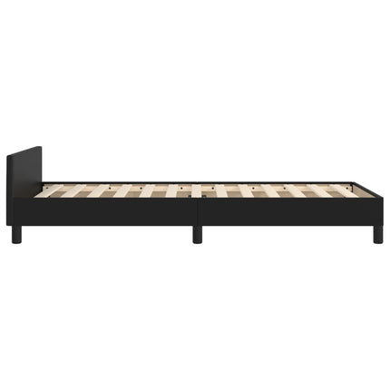 sengeramme med sengegavl 90x190 cm kunstlæder sort