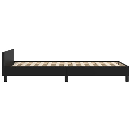 sengeramme med sengegavl 100x200 cm kunstlæder sort