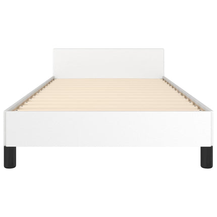 sengeramme med sengegavl 100x200 cm kunstlæder hvid