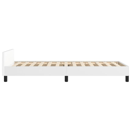 sengeramme med sengegavl 100x200 cm kunstlæder hvid