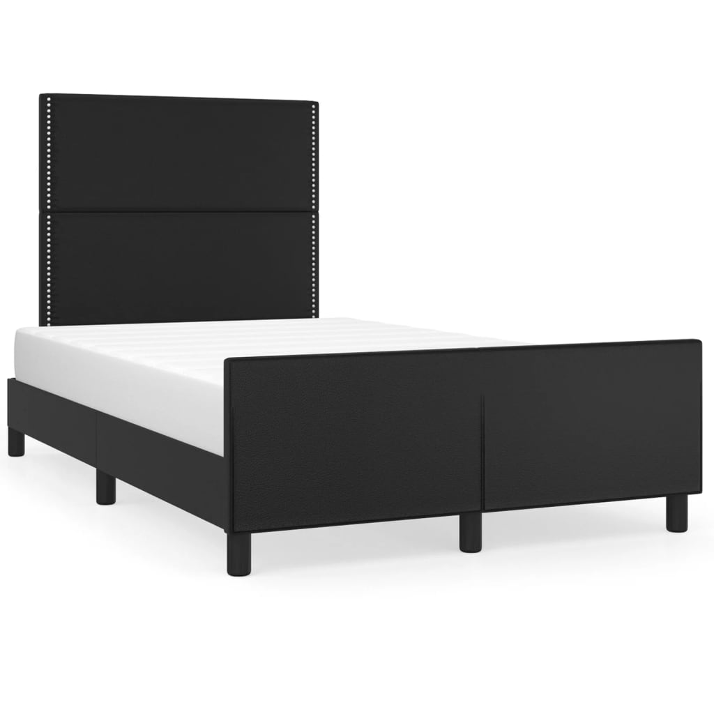 sengeramme med sengegavl 120x200 cm kunstlæder sort