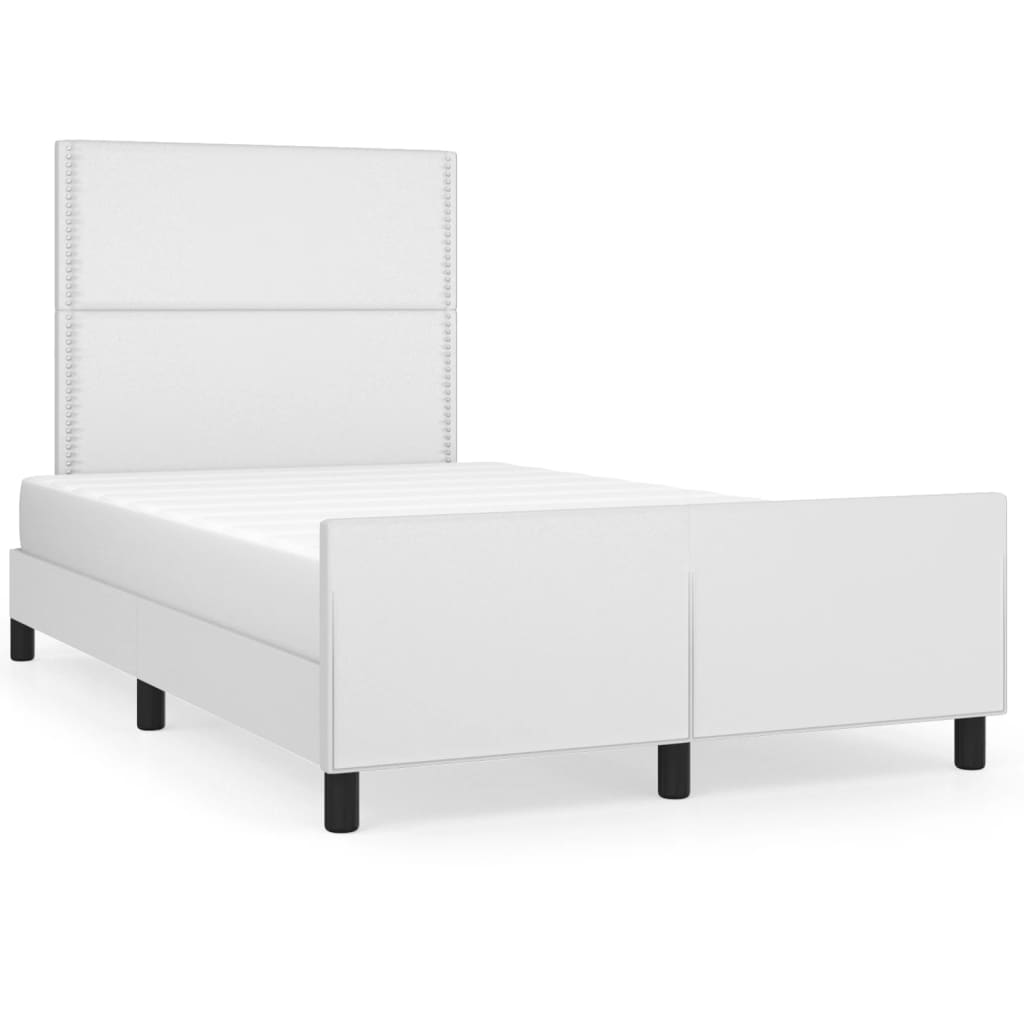 sengeramme med sengegavl 120x200 cm kunstlæder hvid