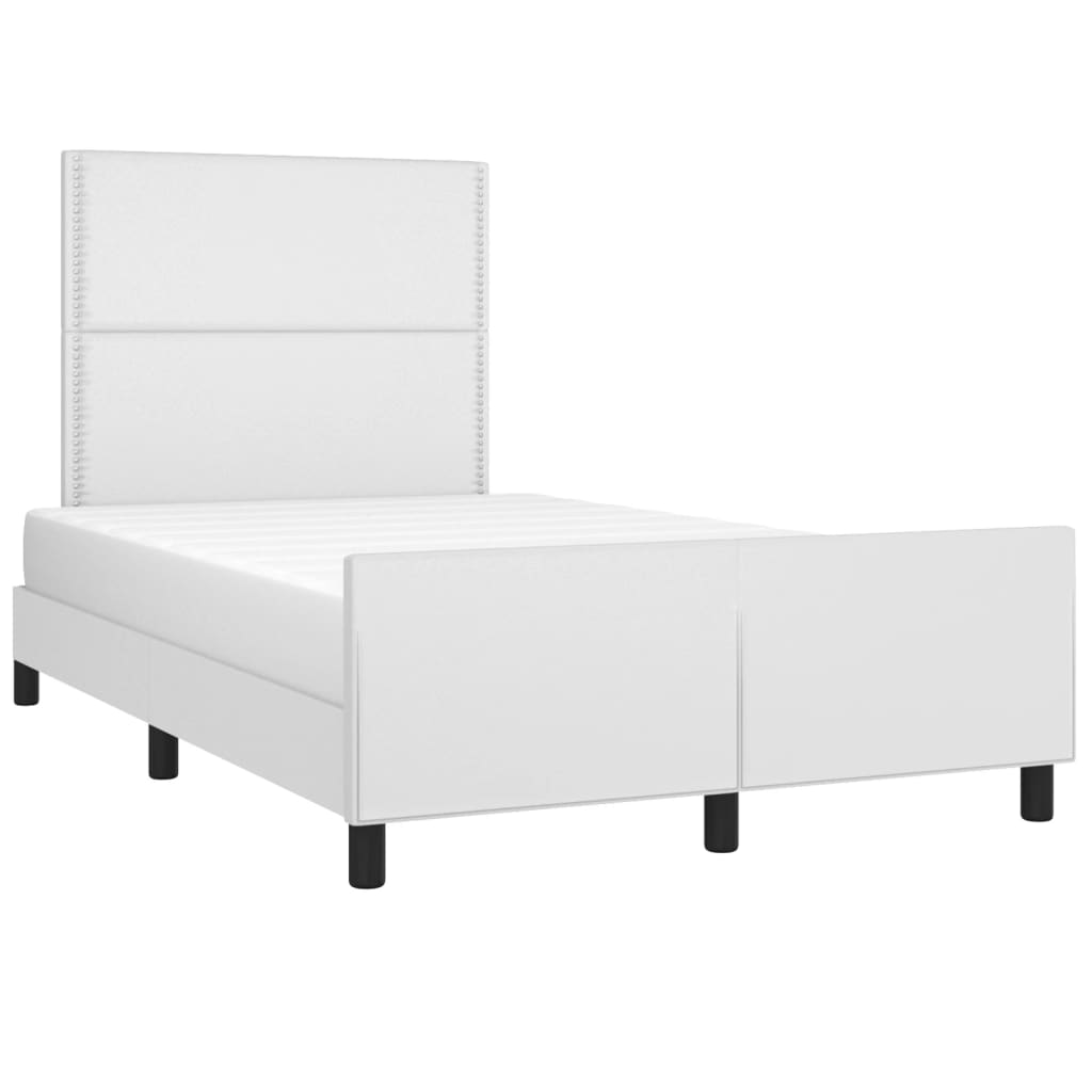 sengeramme med sengegavl 120x200 cm kunstlæder hvid