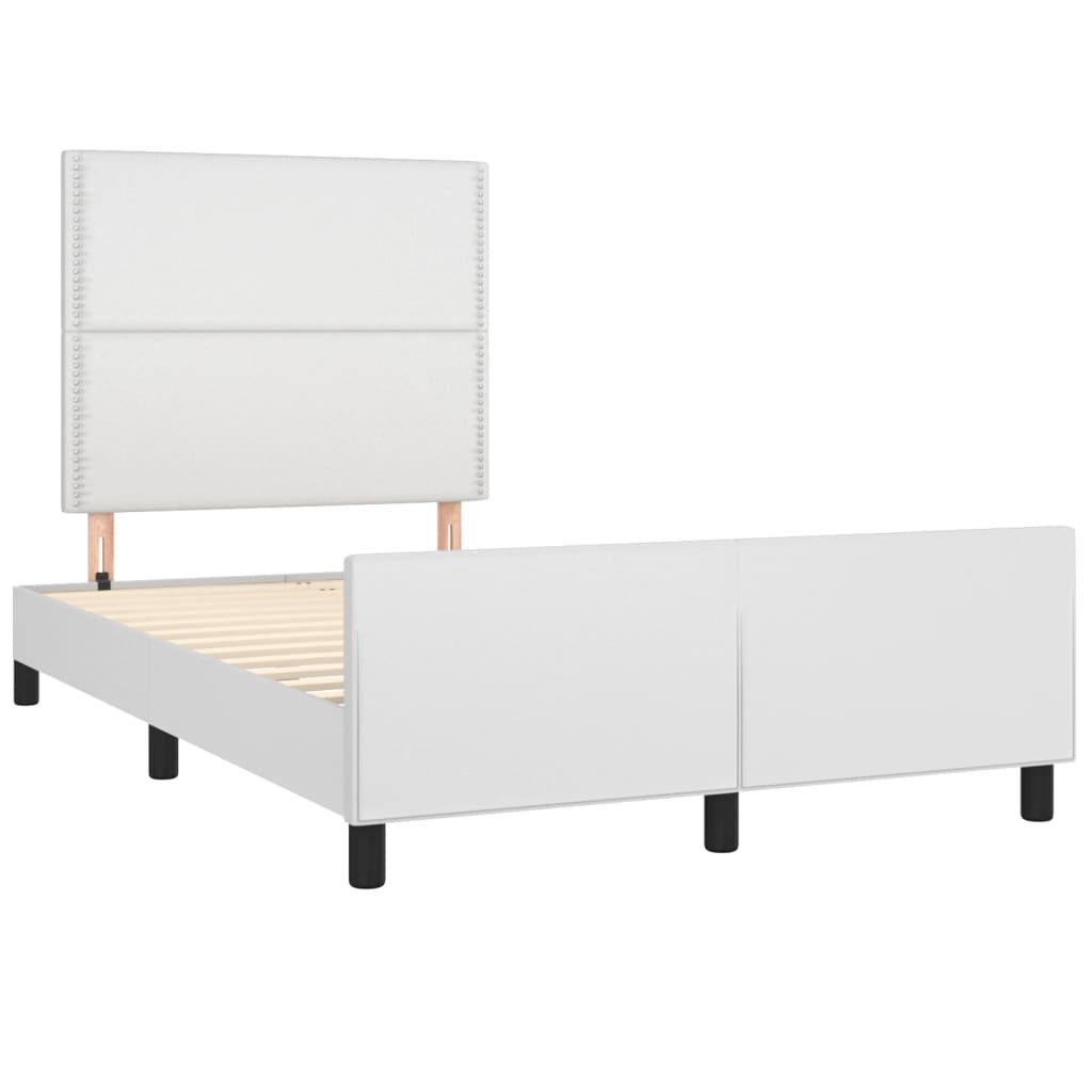 sengeramme med sengegavl 120x200 cm kunstlæder hvid