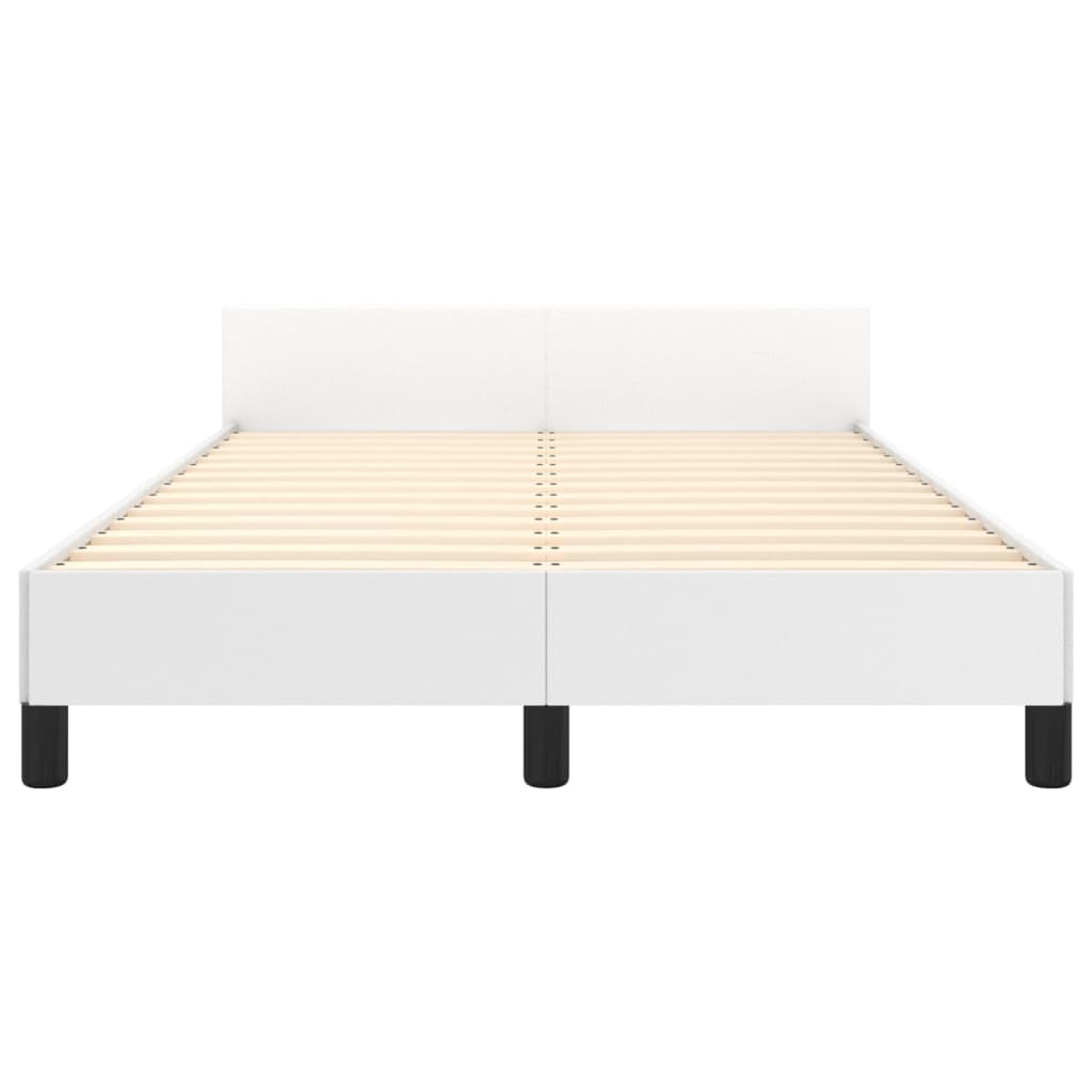 sengeramme med sengegavl 120x200 cm kunstlæder hvid