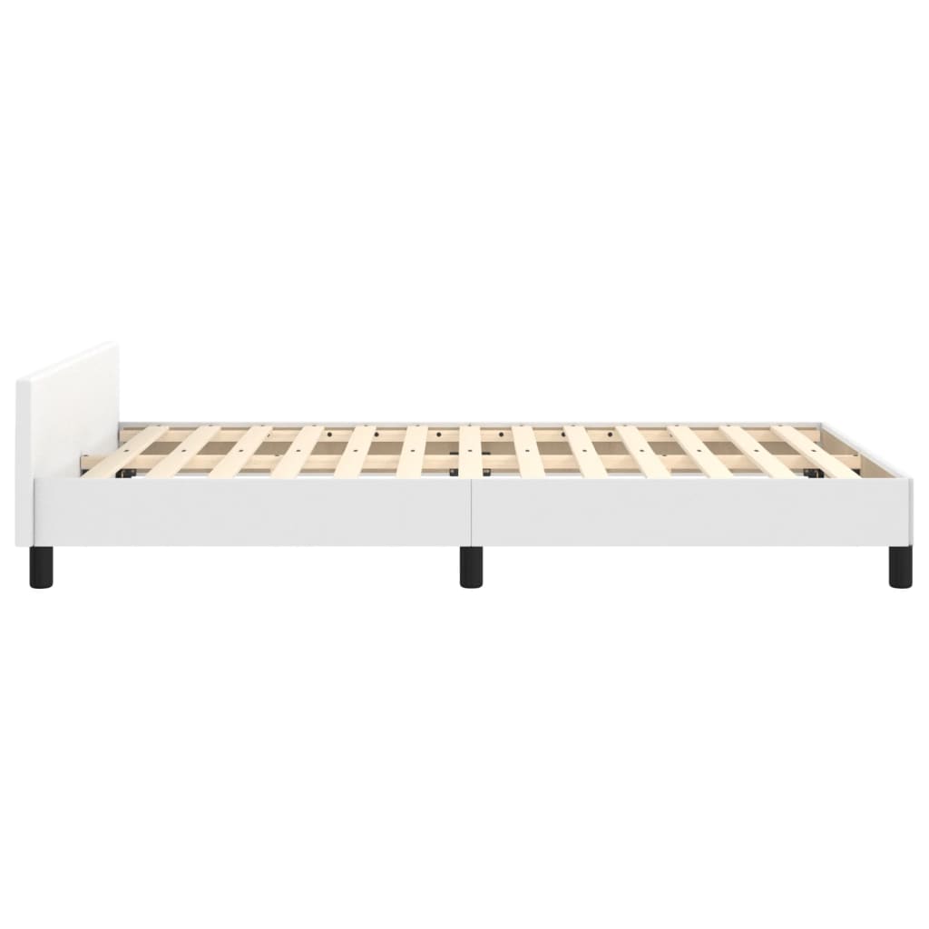 sengeramme med sengegavl 120x200 cm kunstlæder hvid