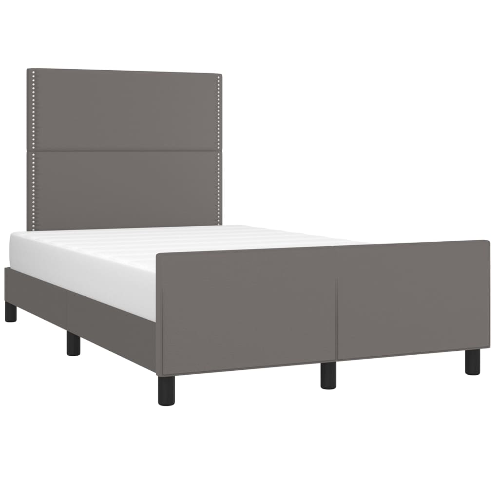 sengeramme med sengegavl 120x200 cm kunstlæder grå