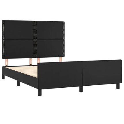 sengeramme med sengegavl 140x190 cm kunstlæder sort