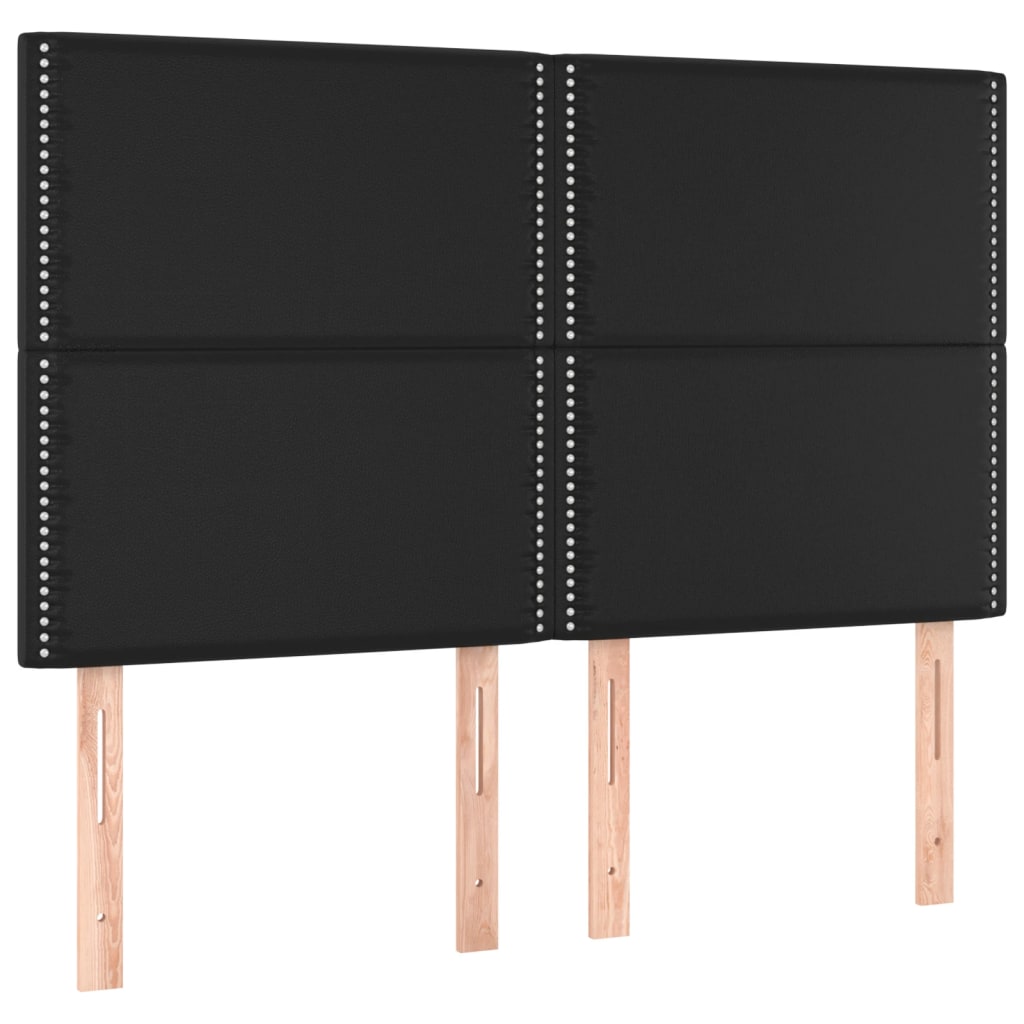 sengeramme med sengegavl 140x190 cm kunstlæder sort