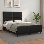 sengeramme med sengegavl 140x190 cm kunstlæder sort