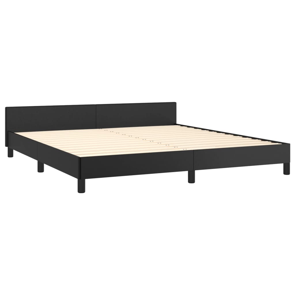 sengeramme med sengegavl 180x200 cm kunstlæder sort