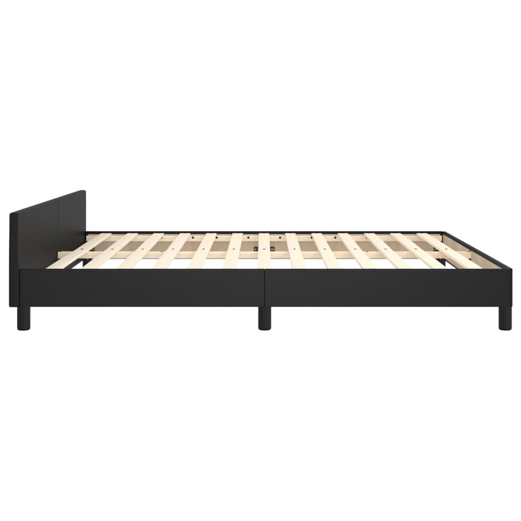 sengeramme med sengegavl 180x200 cm kunstlæder sort
